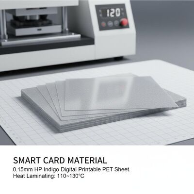 0.15mm HP Indigo Digital Printable PET Sheet pour le matériel de carte à puce avec laminage thermique à 110 ~ 130 °C